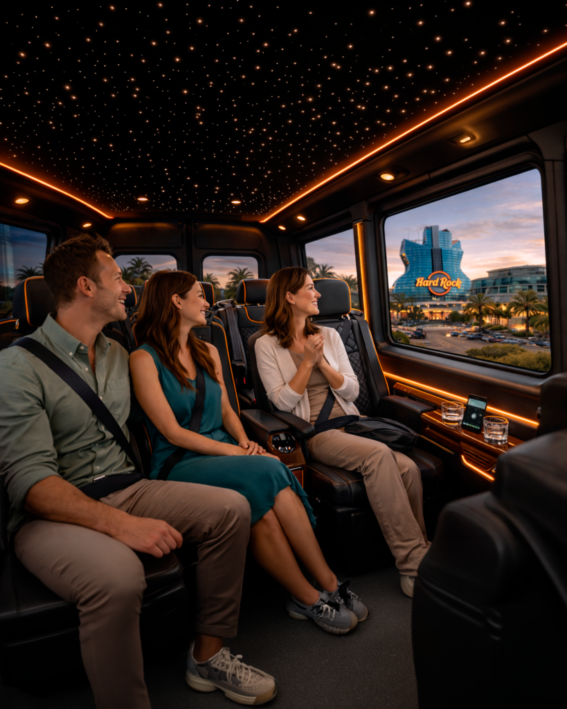 Private transportation to The Casino at Dania Beach in South Florida