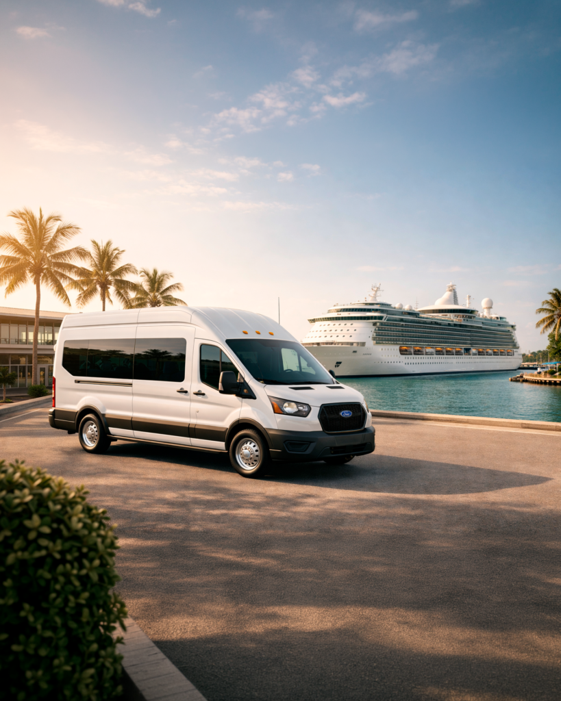 Private cruise shuttle to and from Port Everglades and Port of Miami