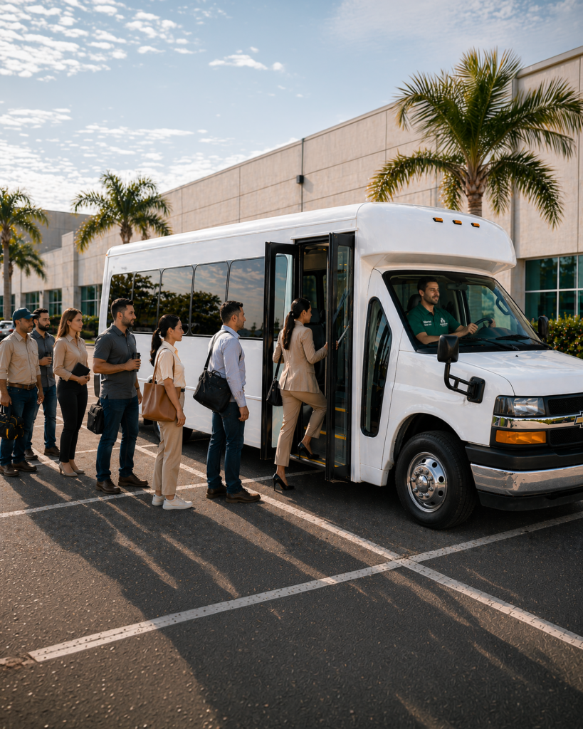 Employee shuttle service in South Florida