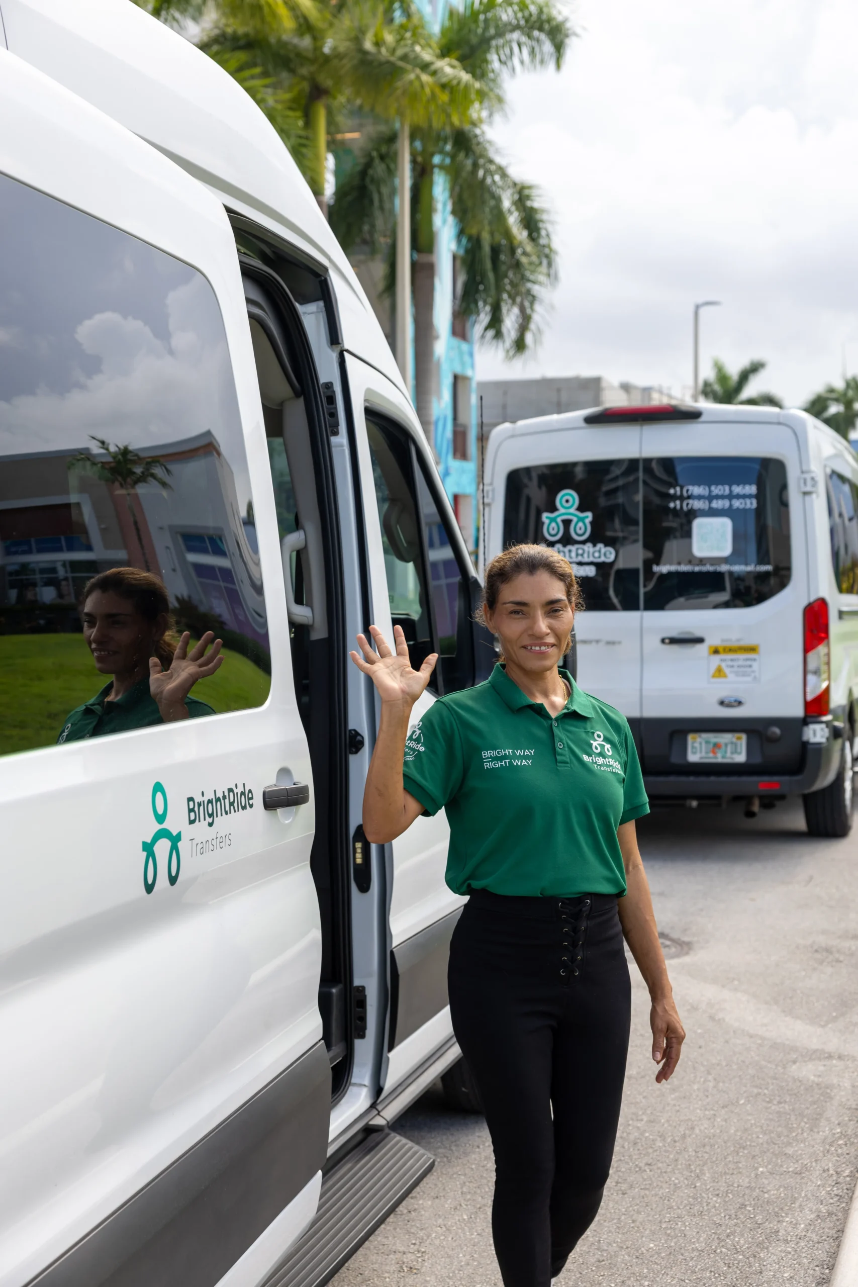 Miami Airport Transfers BrightRide driver welcoming passengers for a private transfer